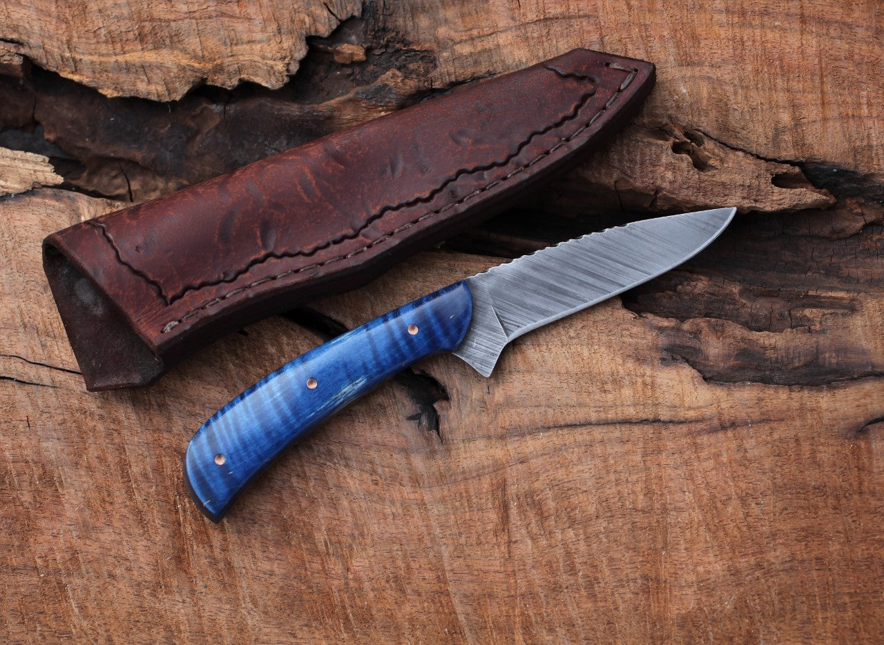 Custom Bird and Trout, figured blue maple