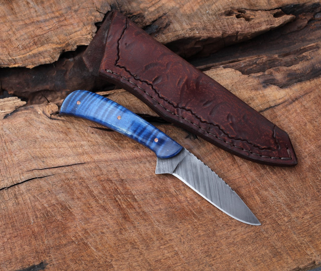 Custom Bird and Trout, figured blue maple