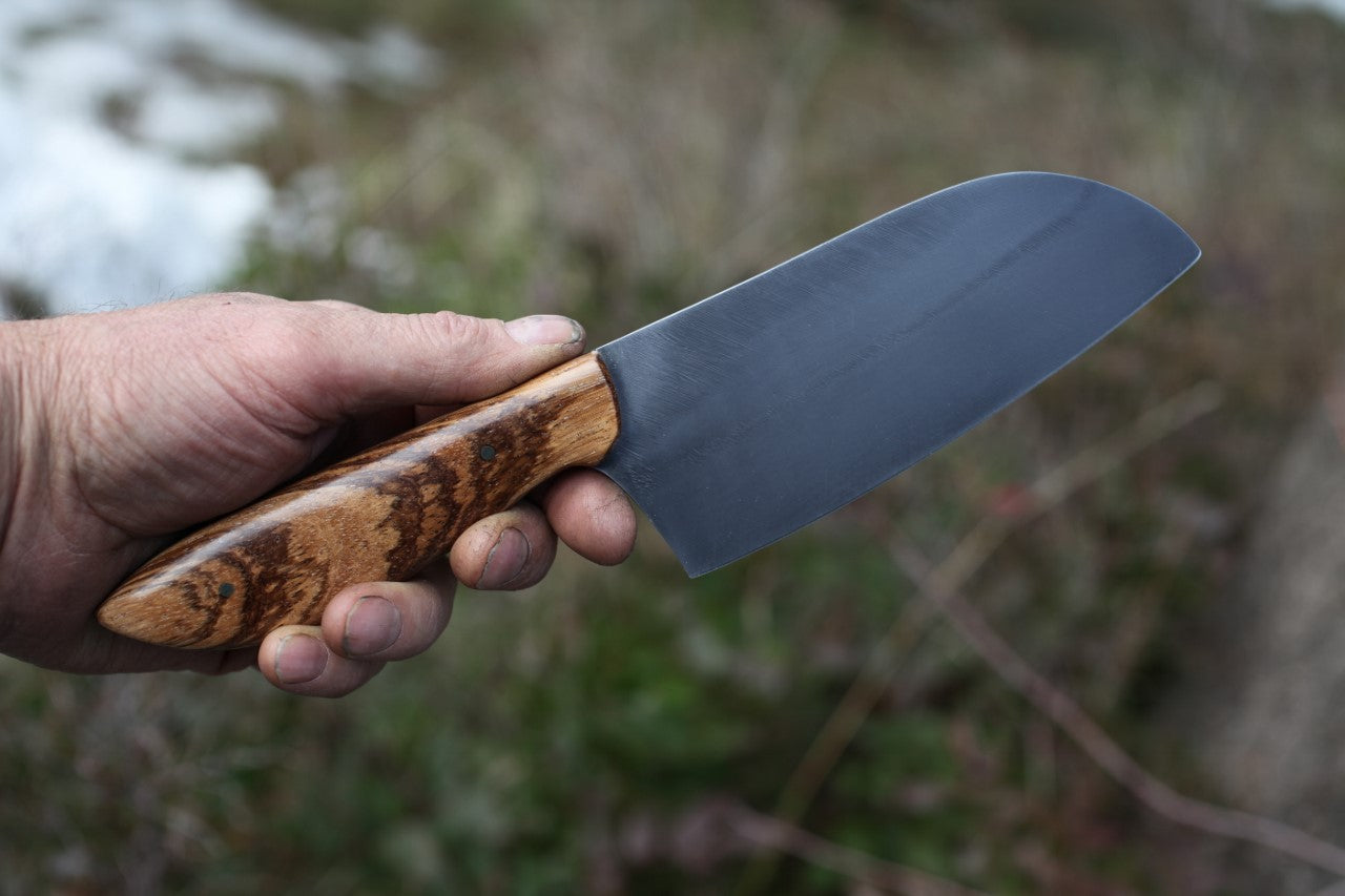 5.75 inch Custom Camp/Chef knife, zebra wood