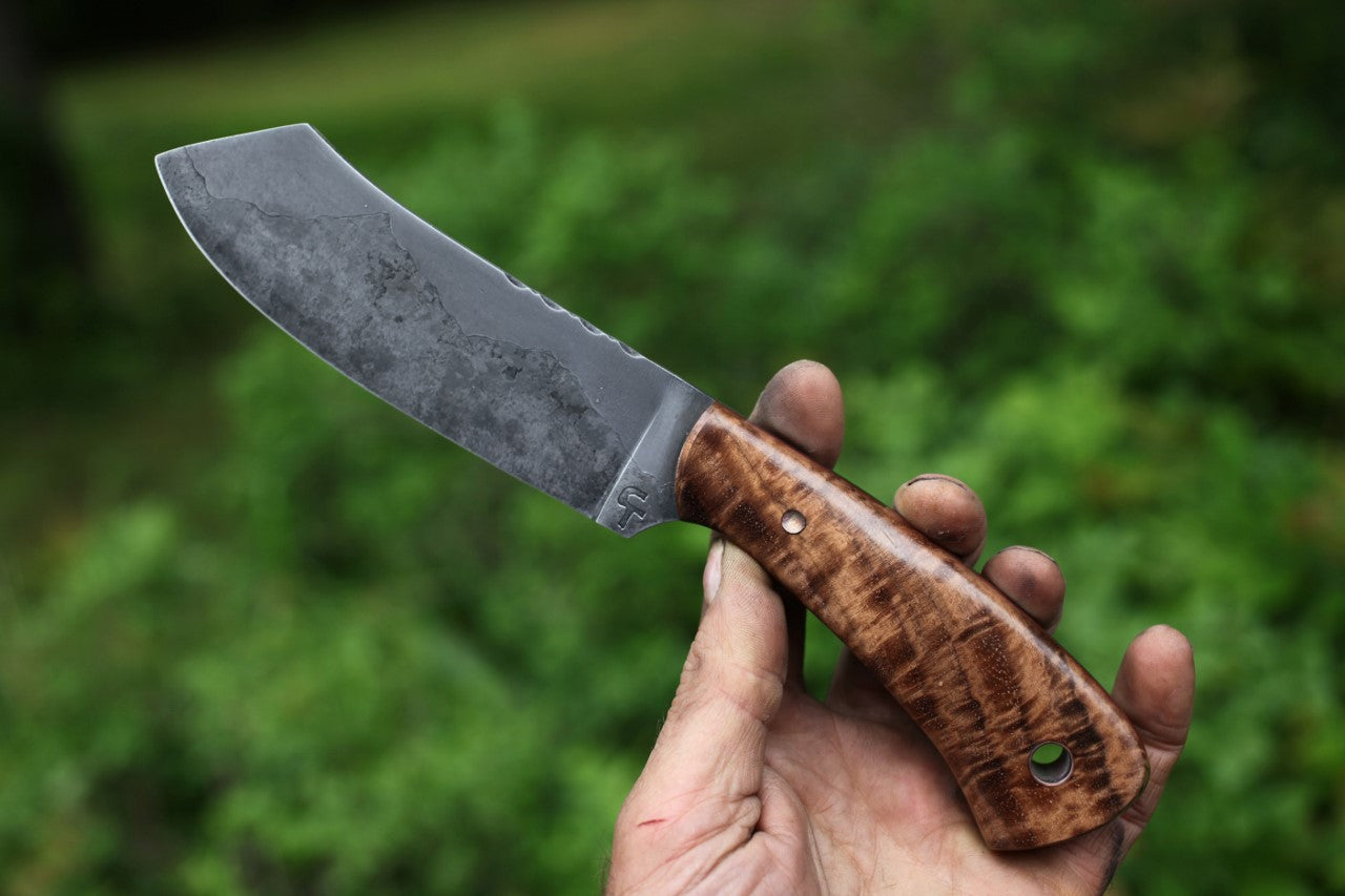 Custom spay point Camp knife, walnut