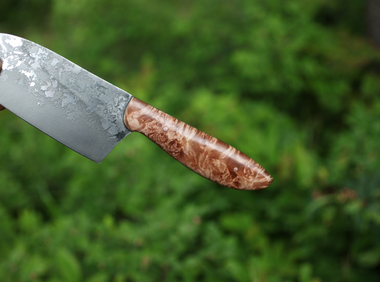 5.5 Custom Camp/Chef knife, maple burl