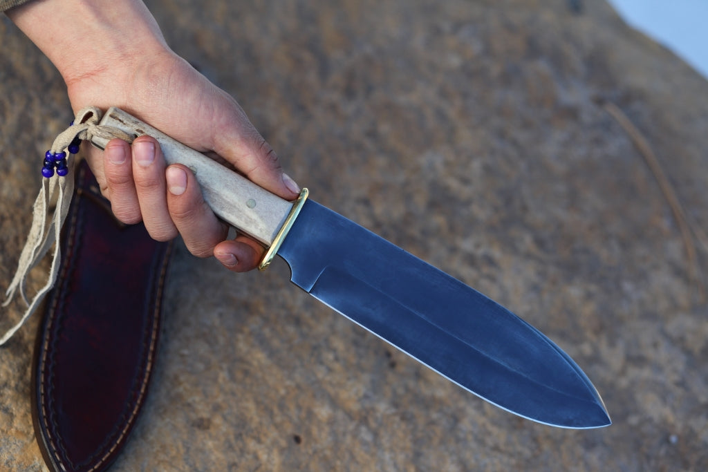 Big camp knife, caribou antler
