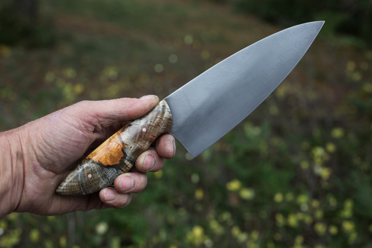 7 inch Custom Chefs knife, Ponderosa pine