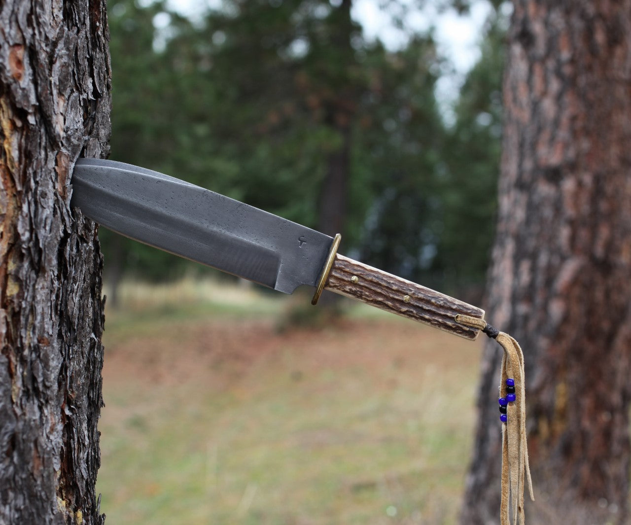 Big Custom Camp knife, elk antler