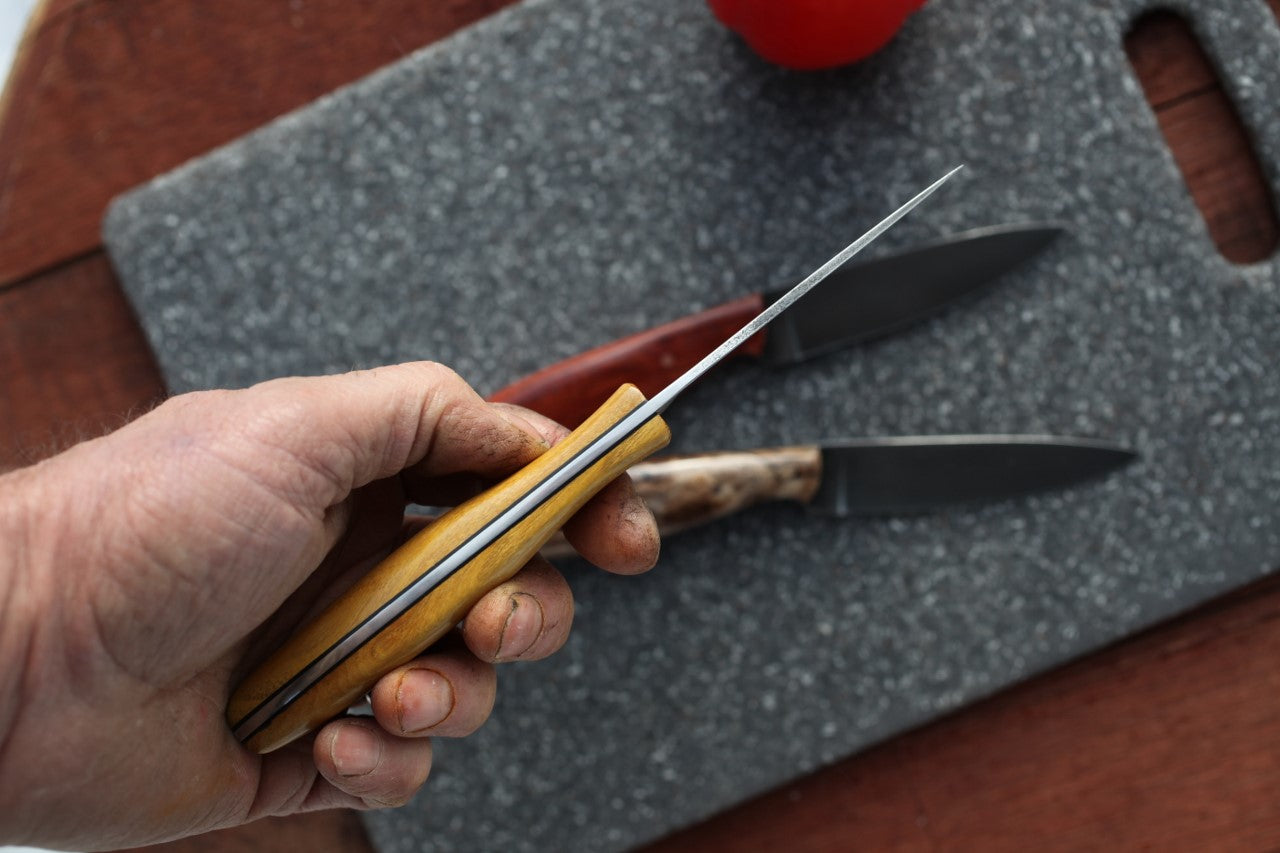 3 Custom Paring knives, 3.5 inch cutting edge