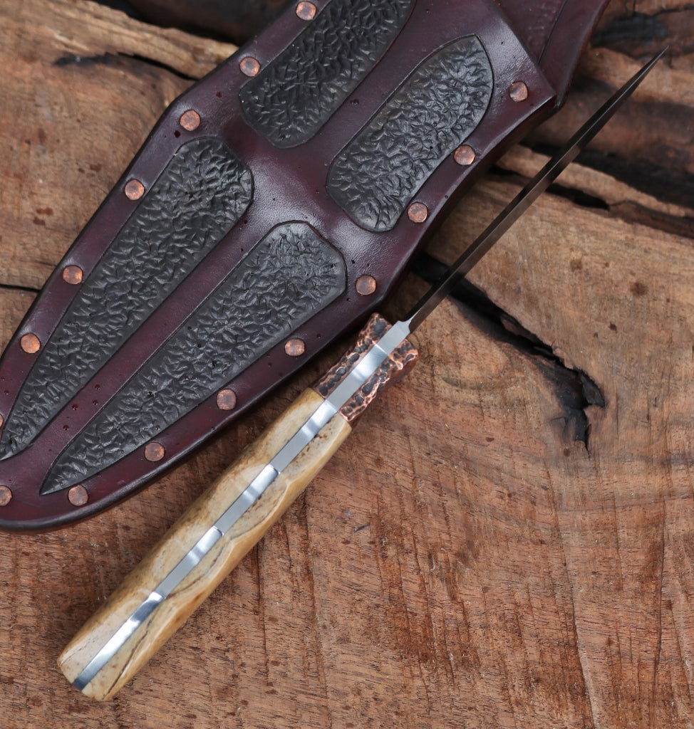 2 edged Renaissance knife, oosik and copper