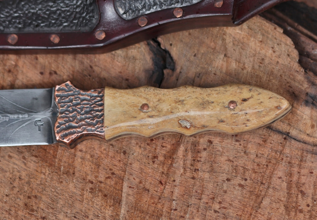 2 edged Renaissance knife, oosik and copper