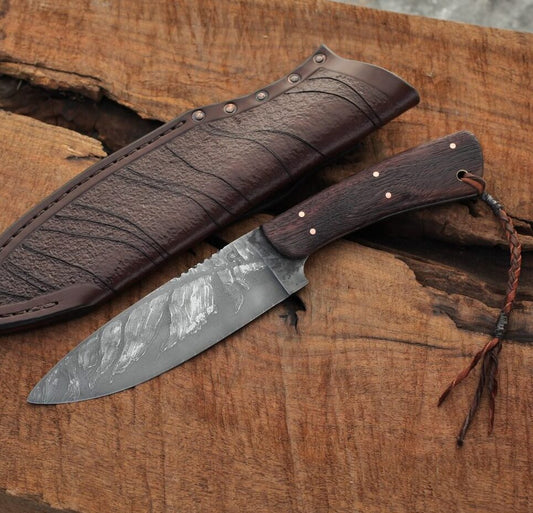 Spear point Camp knife, rosewood
