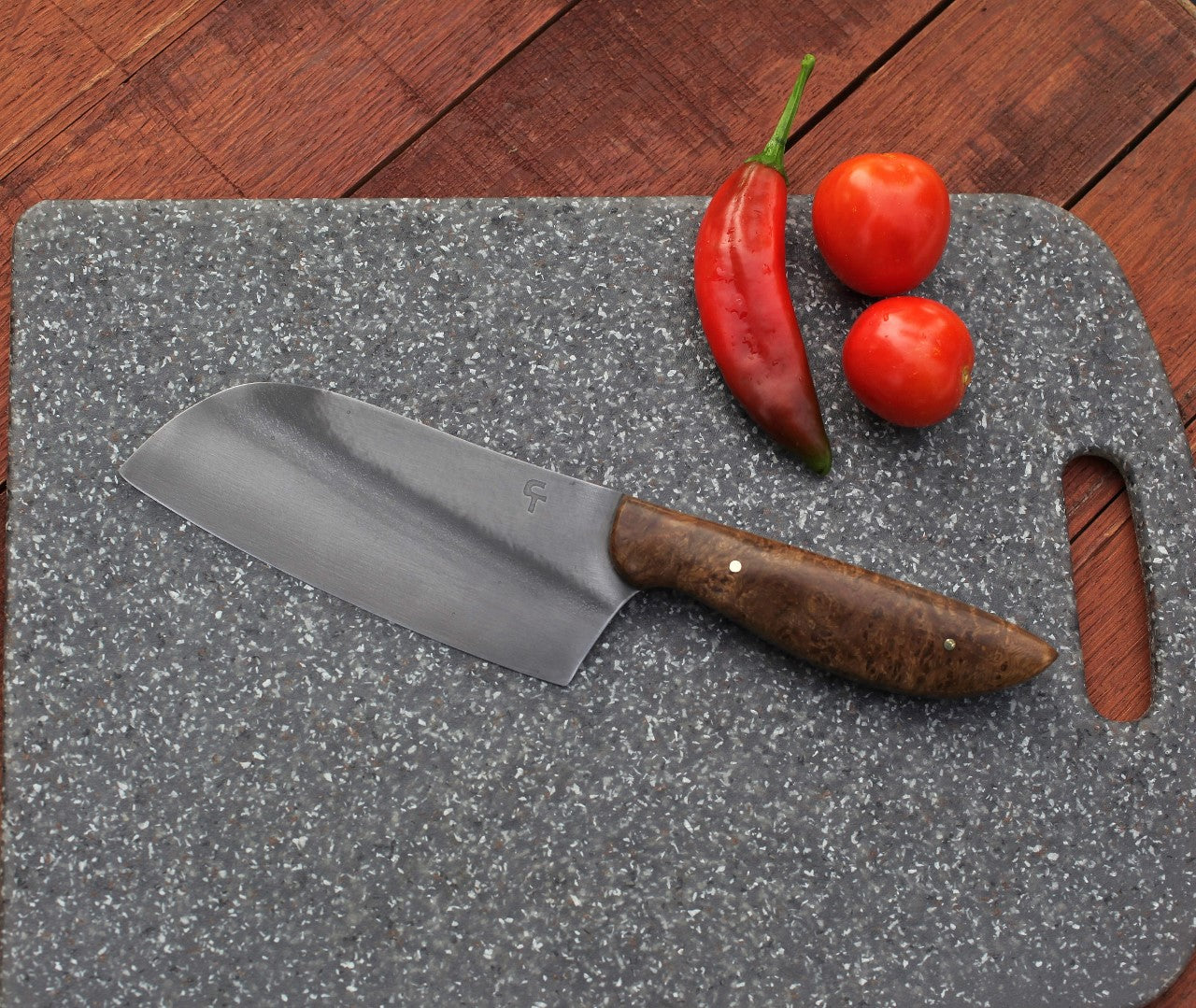 5.5 Camp/chef knife, ironwood burl