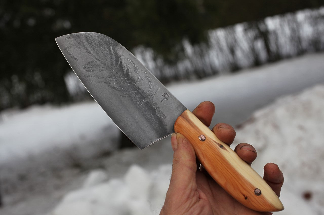 5.5 inch Camp/chef knife, Pacific yew wood