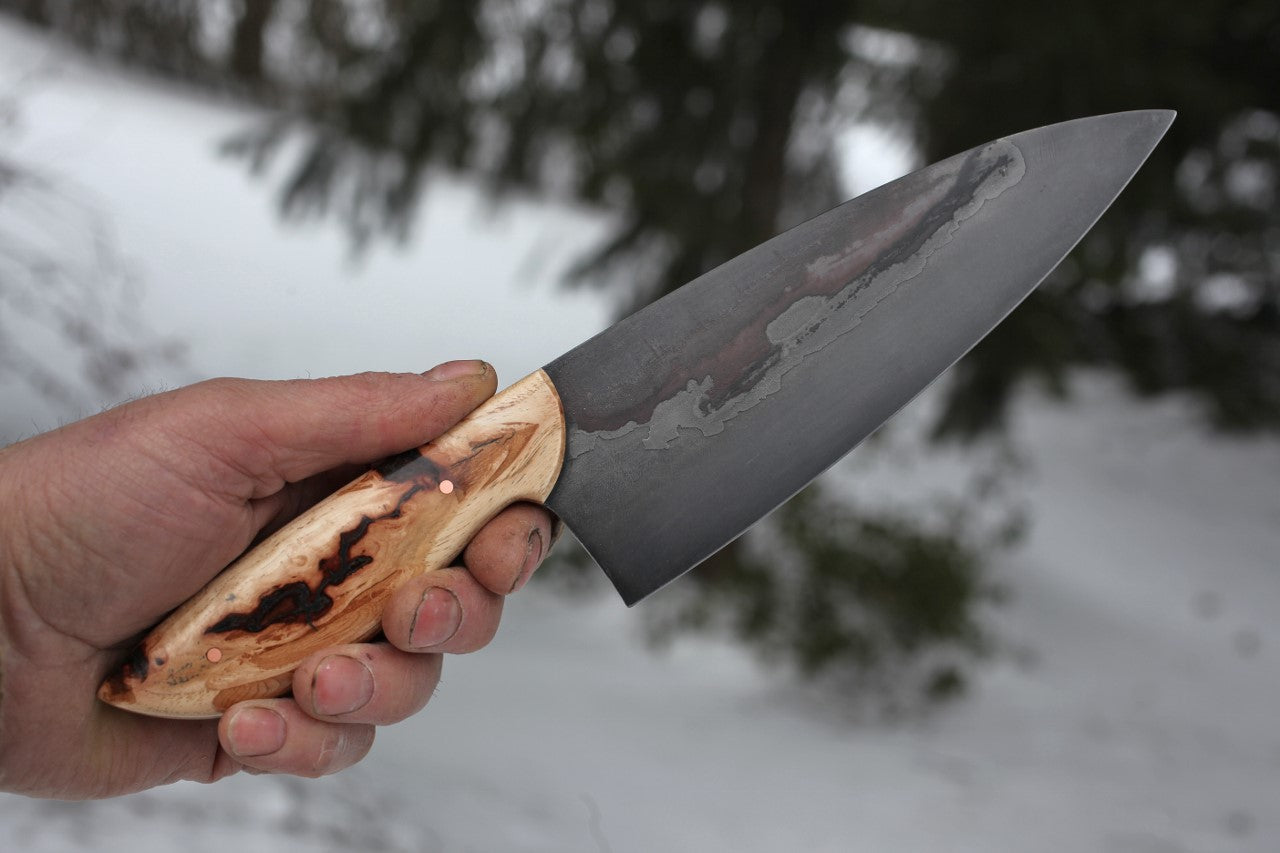 7.5 inch Chefs knife, knotty hickory