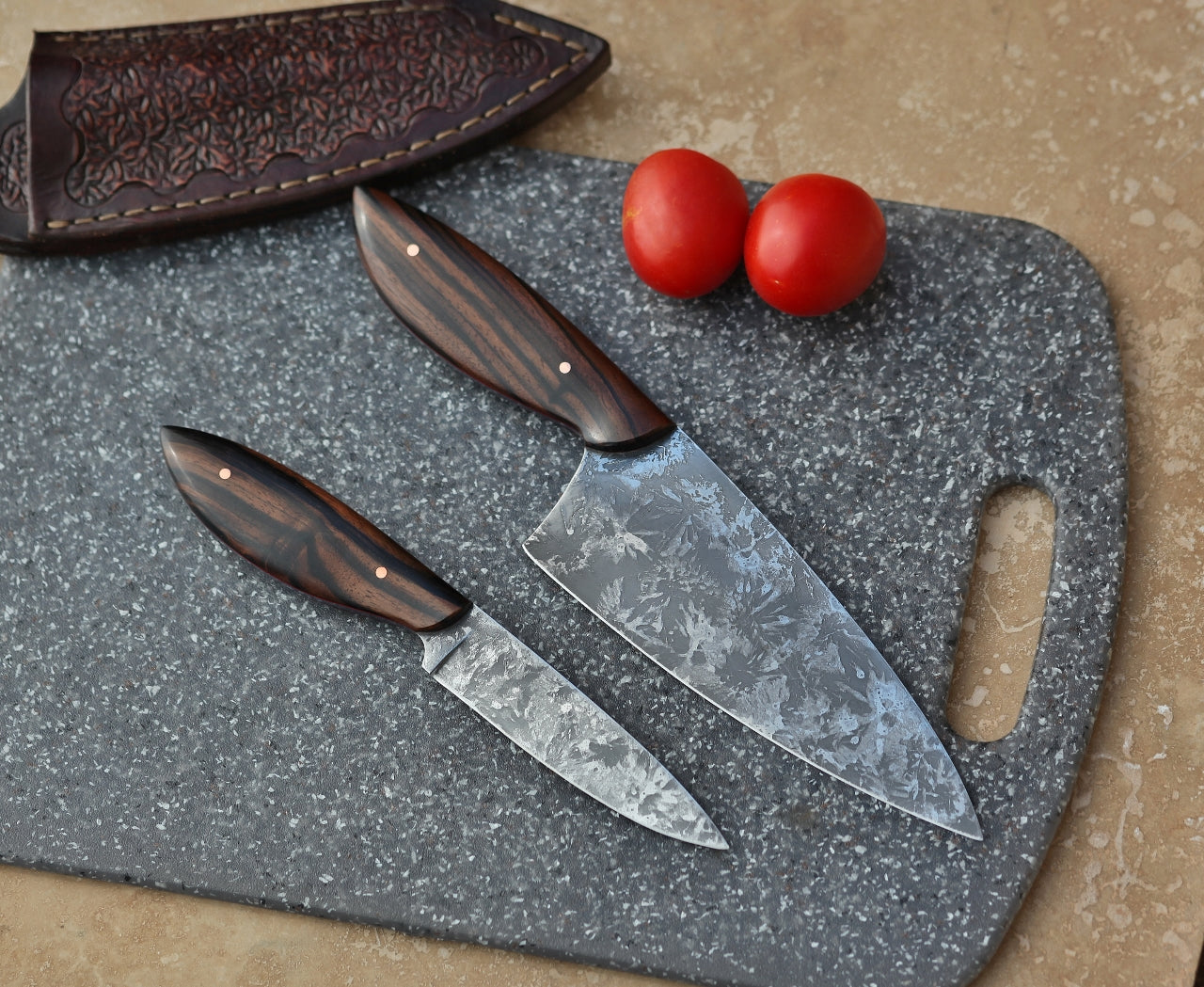 Custom chef set, Macassar ebony