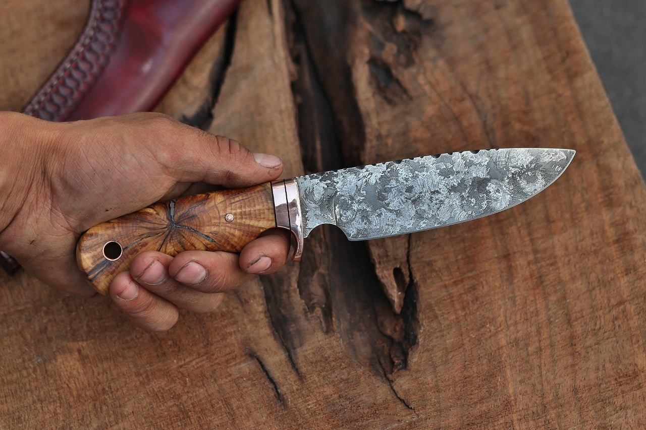 Large game hunter/camp knife, spalted hemlock
