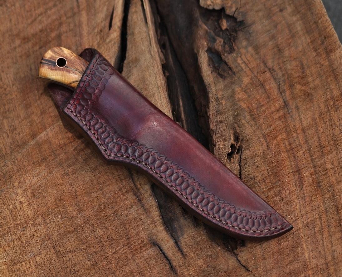 Large game hunter/camp knife, spalted hemlock