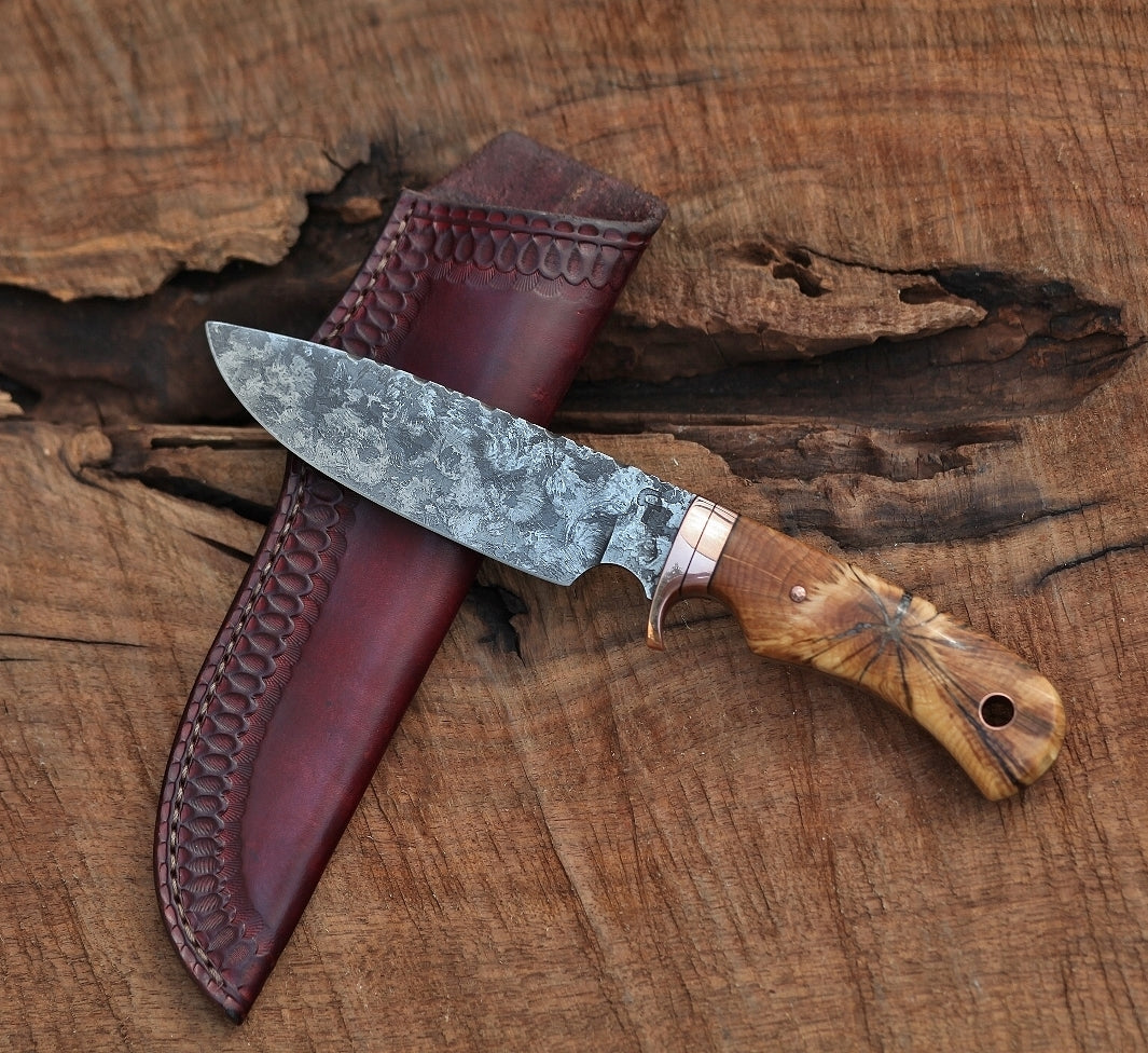 Large Game/Camp knife, Hemlock burl