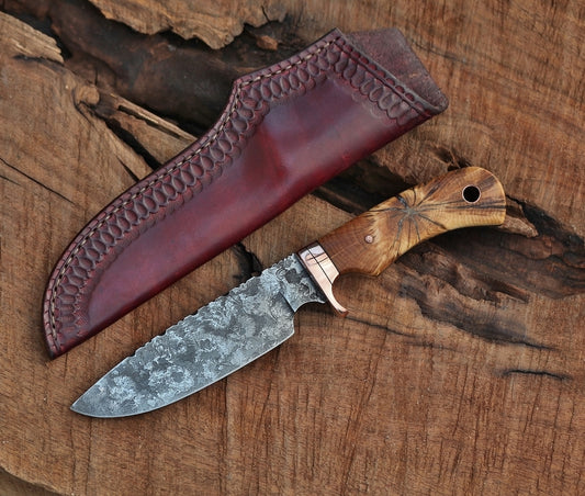 Large game hunter/camp knife, spalted hemlock