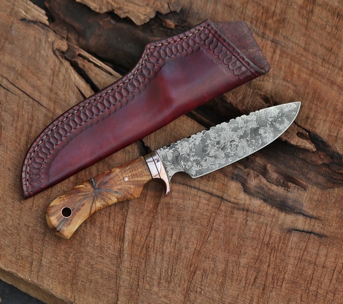 Large game hunter/camp knife, spalted hemlock