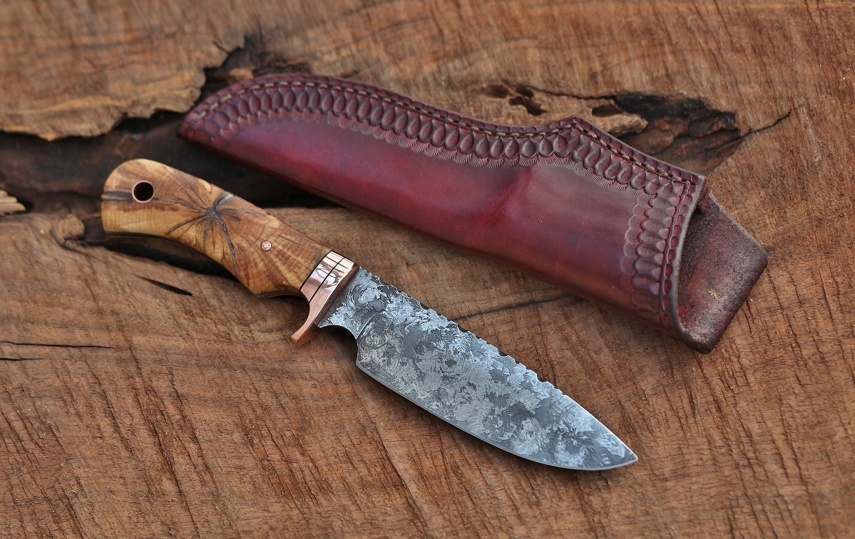 Large game hunter/camp knife, spalted hemlock