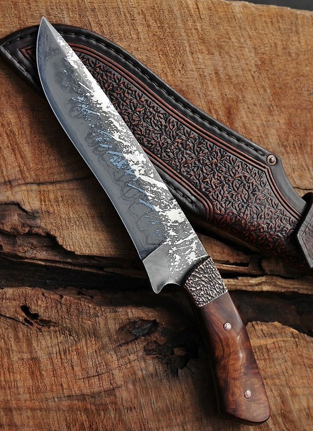 Recurve Fighter, copper and ironwood