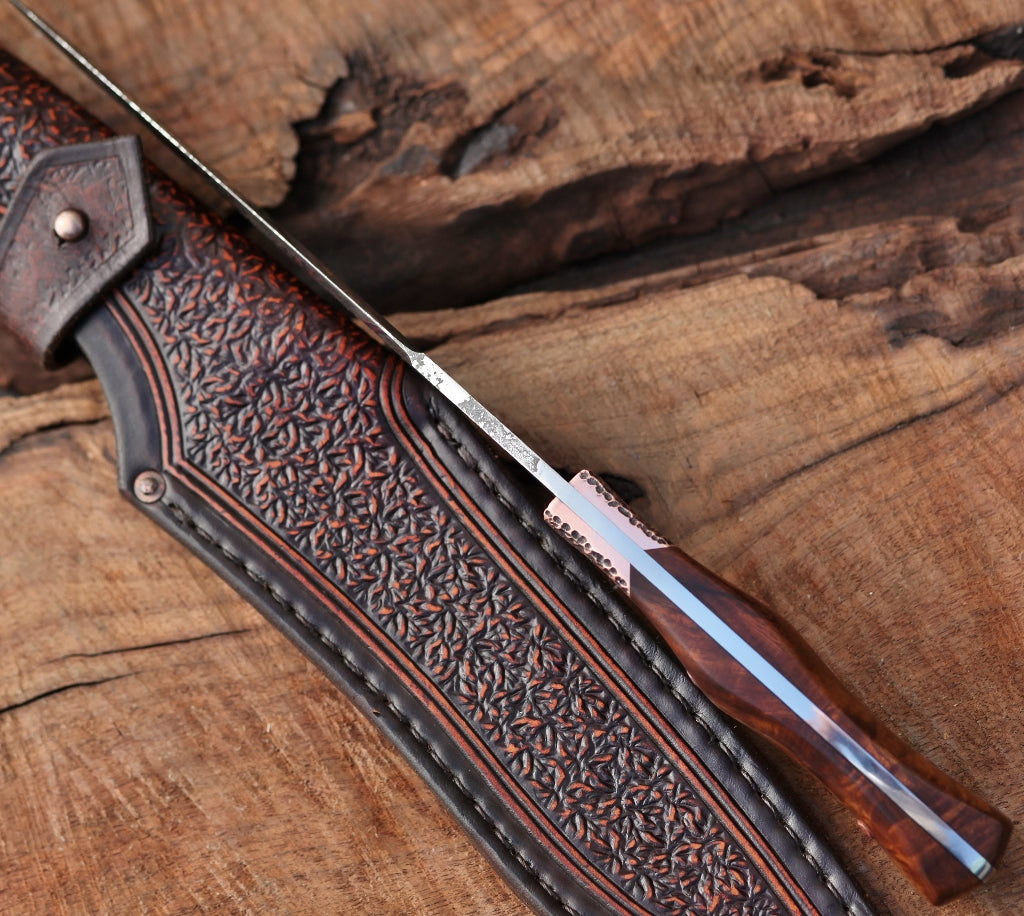 Recurve Fighter, copper and ironwood