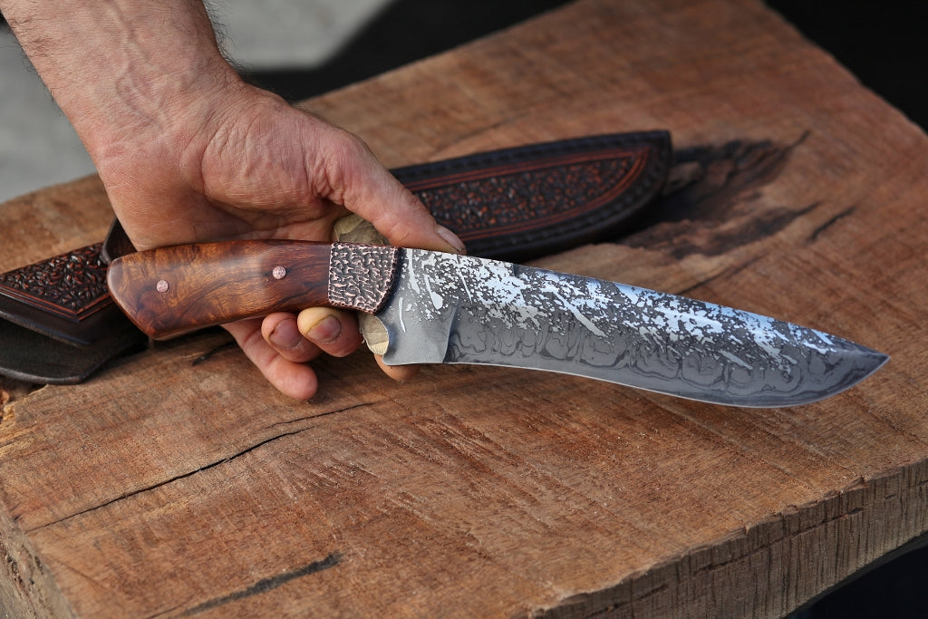 Recurve Fighter, copper and ironwood