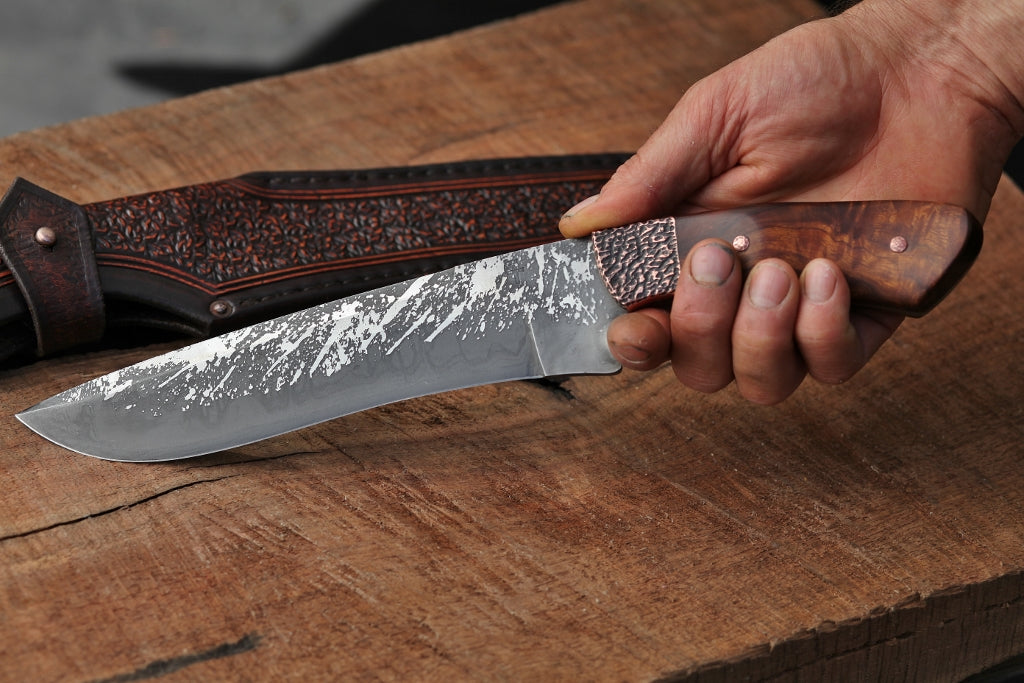 Recurve Fighter, copper and ironwood