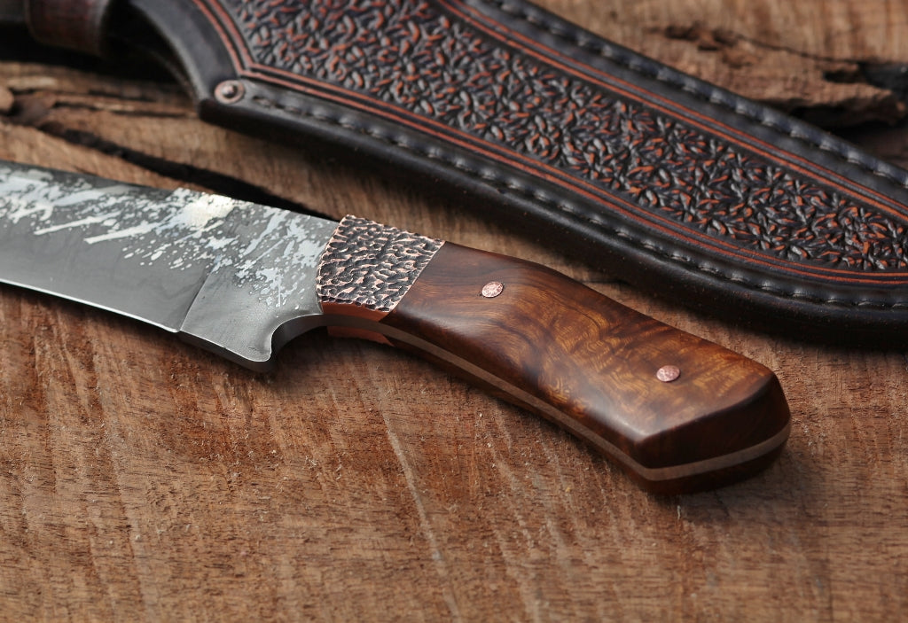 Recurve Fighter, copper and ironwood