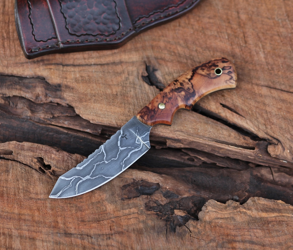 Custom Spay Point Utility Hunter, Spalted Cherry – C Thomas Knives