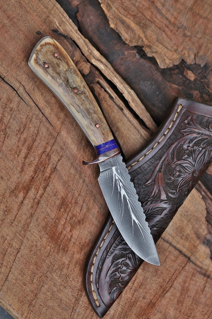 Fancy drop point hunter, mammoth tusk