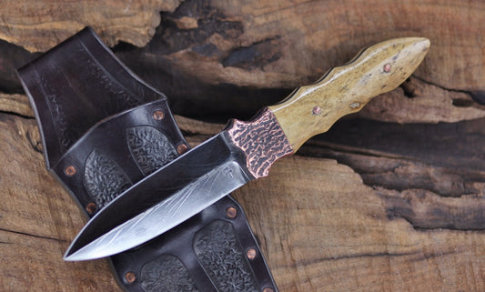 2 edged Renaissance knife, oosik and copper