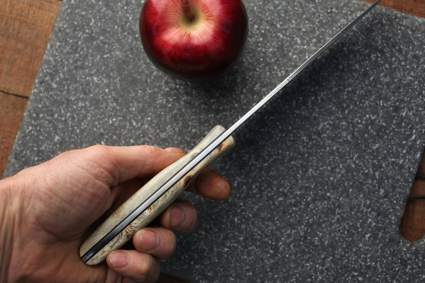 Custom 7.5 inch Chefs knife, Ponderosa pine