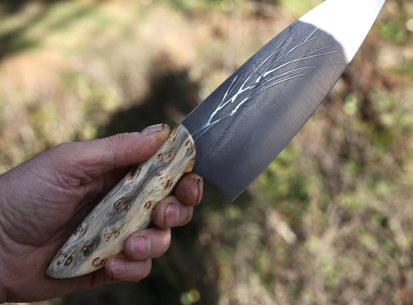 Custom 7.5 inch Chefs knife, Ponderosa pine