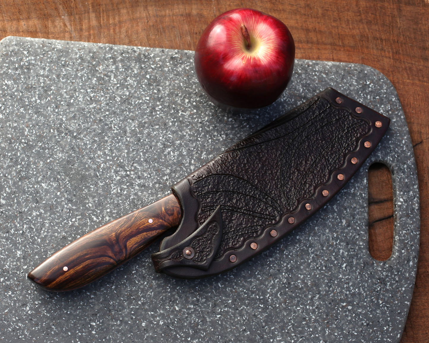 Custom Campm/chef knife, Arizona ironwood