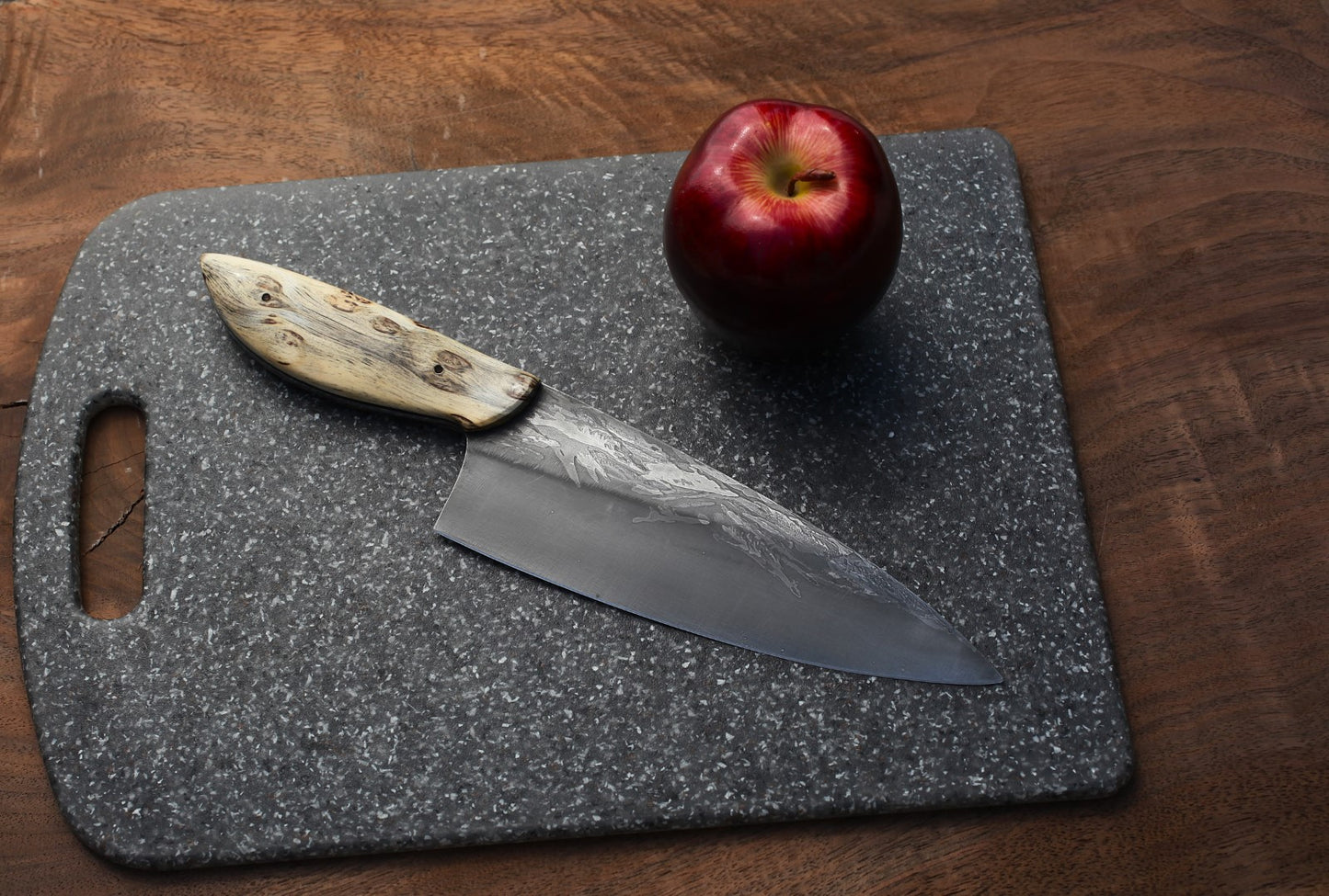 7.5 inch Chefs knife, birds eye Ponderosa pine