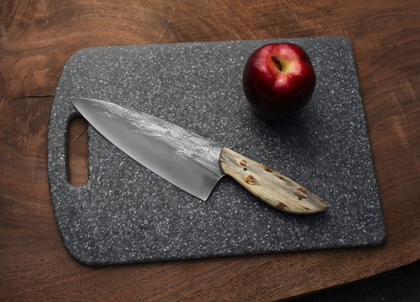 7.5 inch Chefs knife, birds eye Ponderosa pine