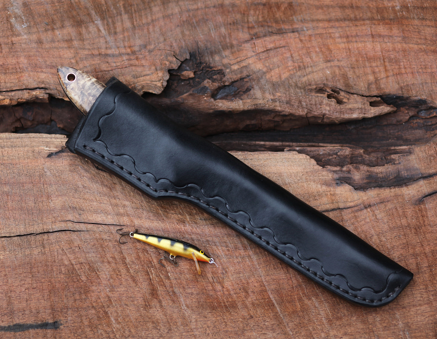 Custom 7 inch filet/fishing knife, fancy box elder