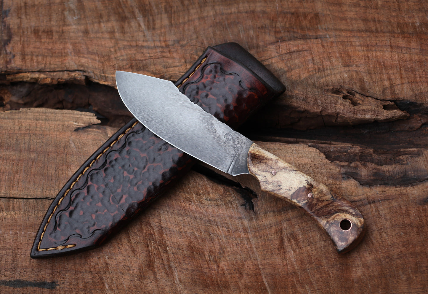 Nessmuk hunting knife, spalted maple