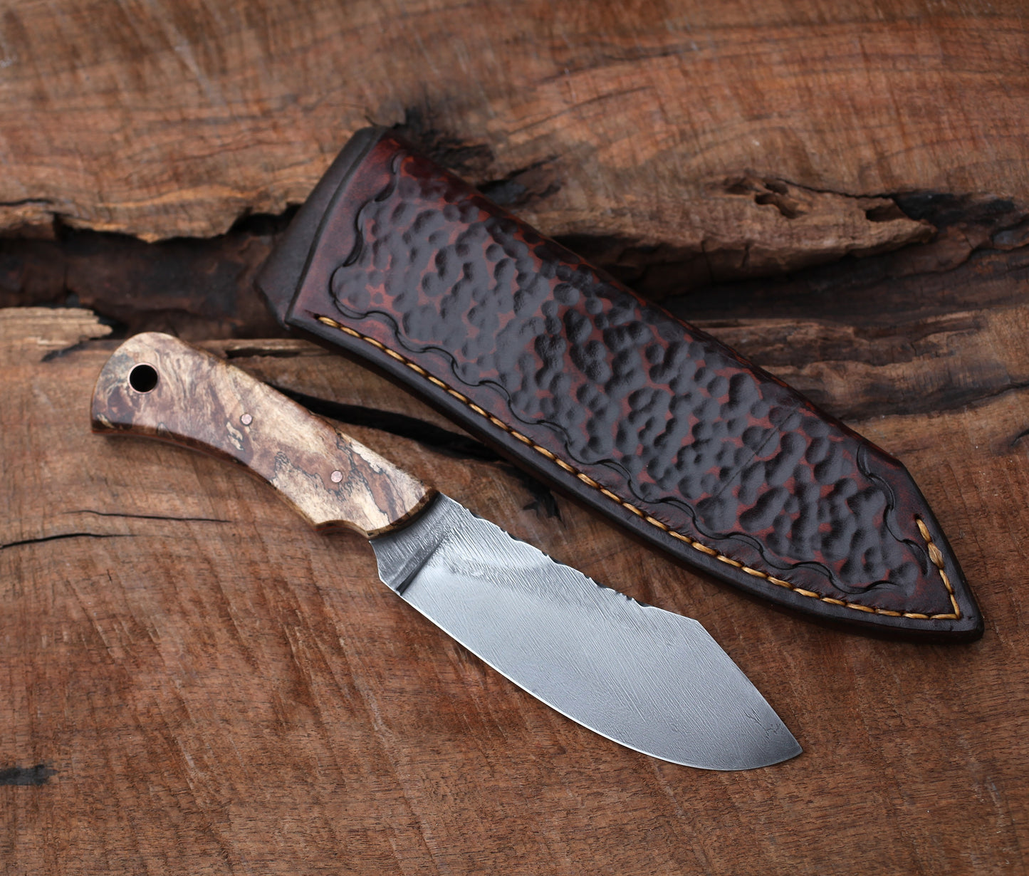 Nessmuk hunting knife, spalted maple