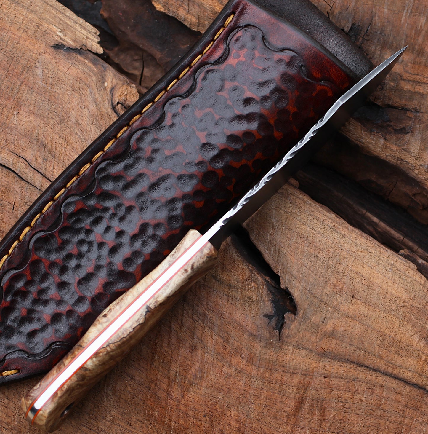 Nessmuk hunting knife, spalted maple