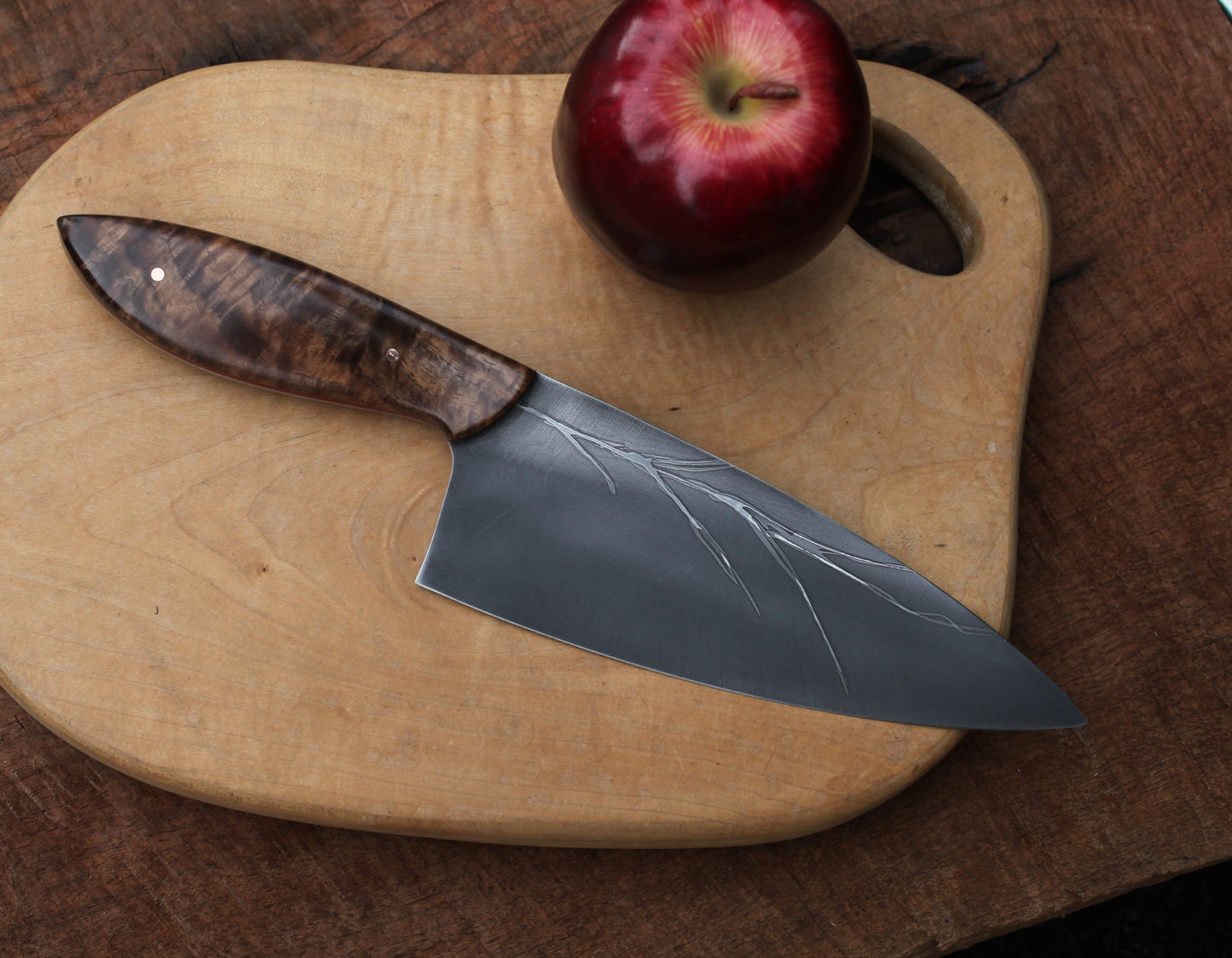 Custom Chefs knife,  figured walnut