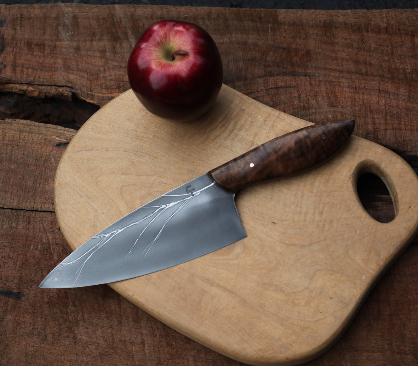 Custom Chefs knife,  figured walnut