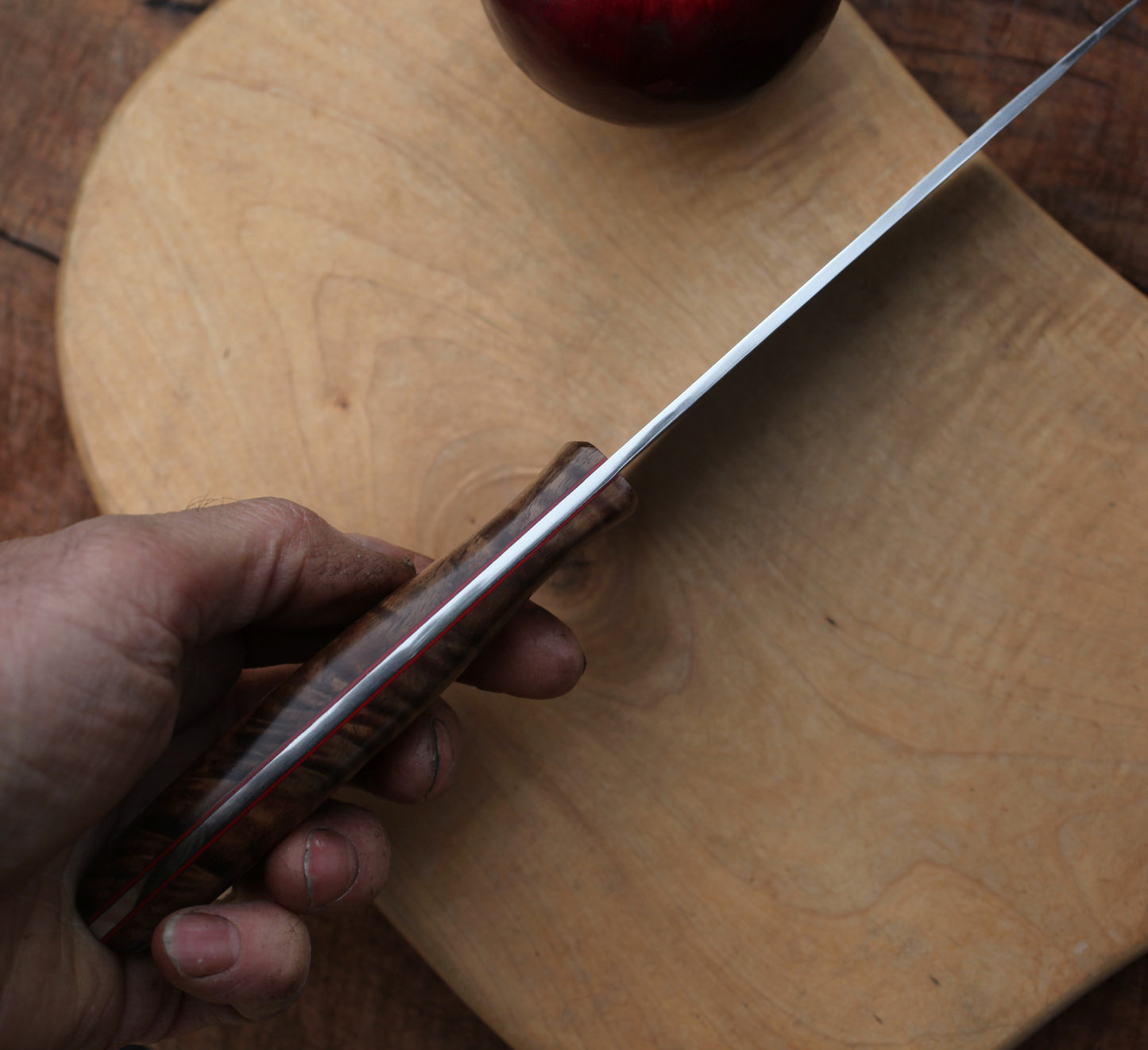 Custom Chefs knife,  figured walnut