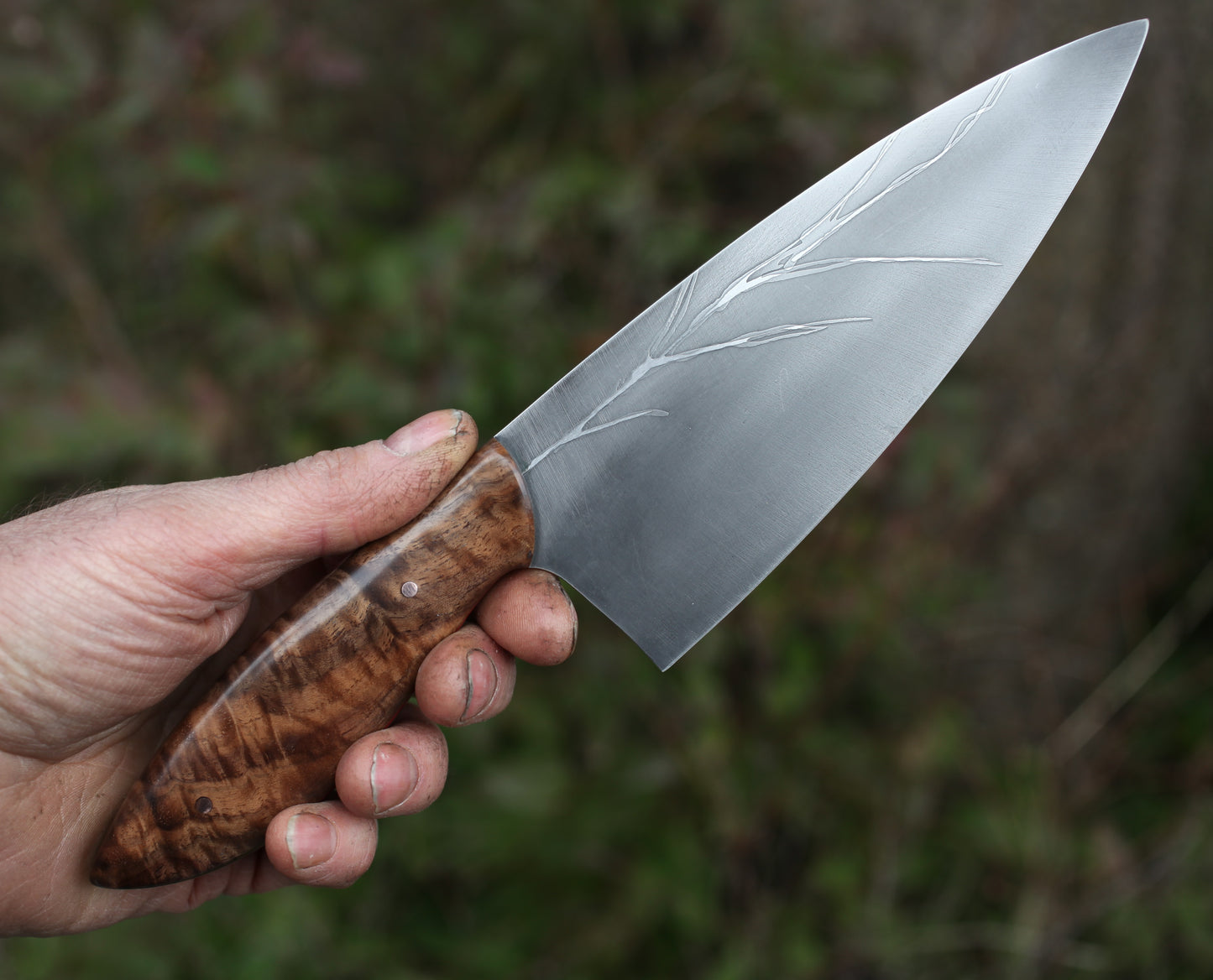 Custom Chefs knife,  figured walnut