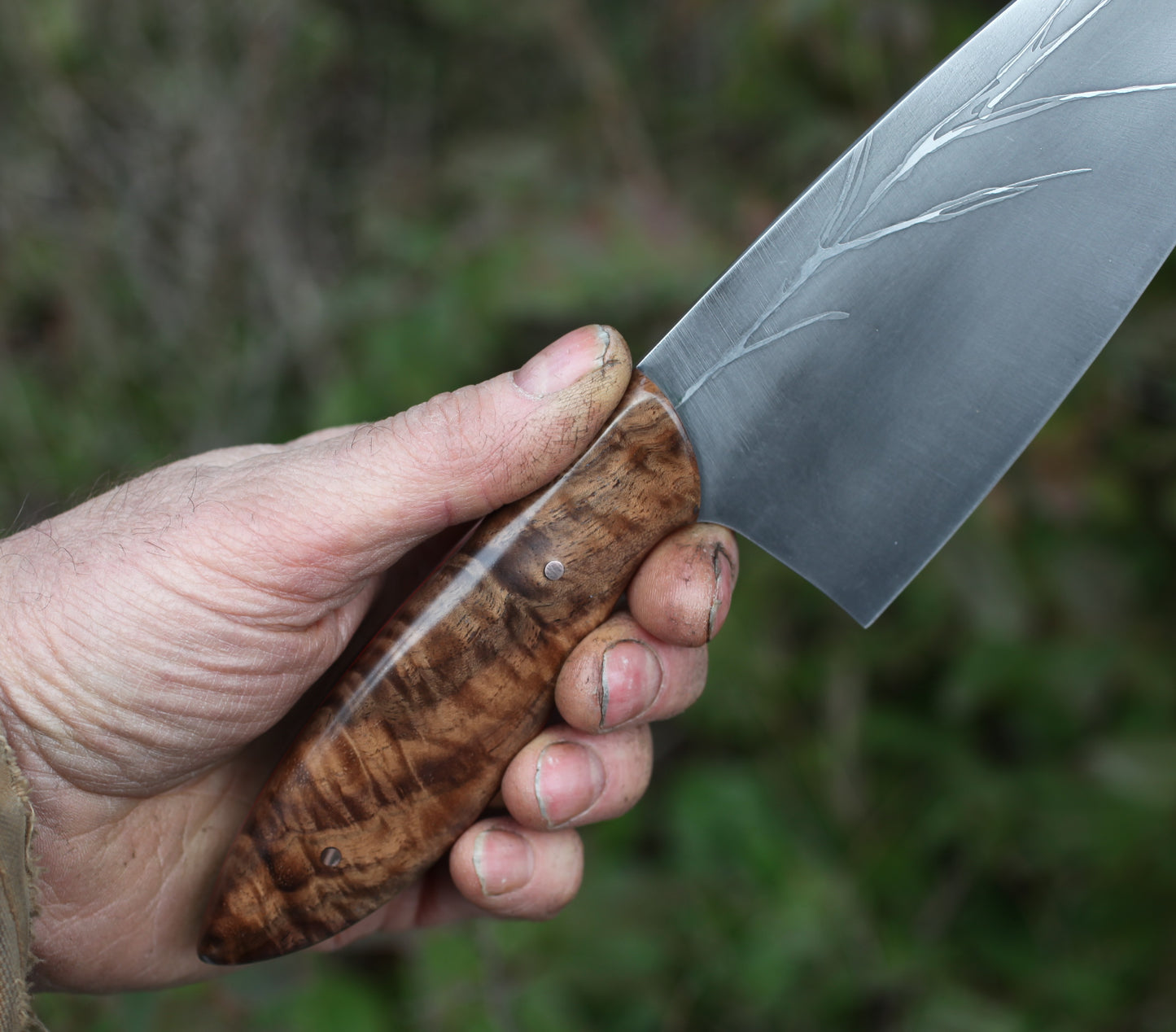 Custom Chefs knife,  figured walnut