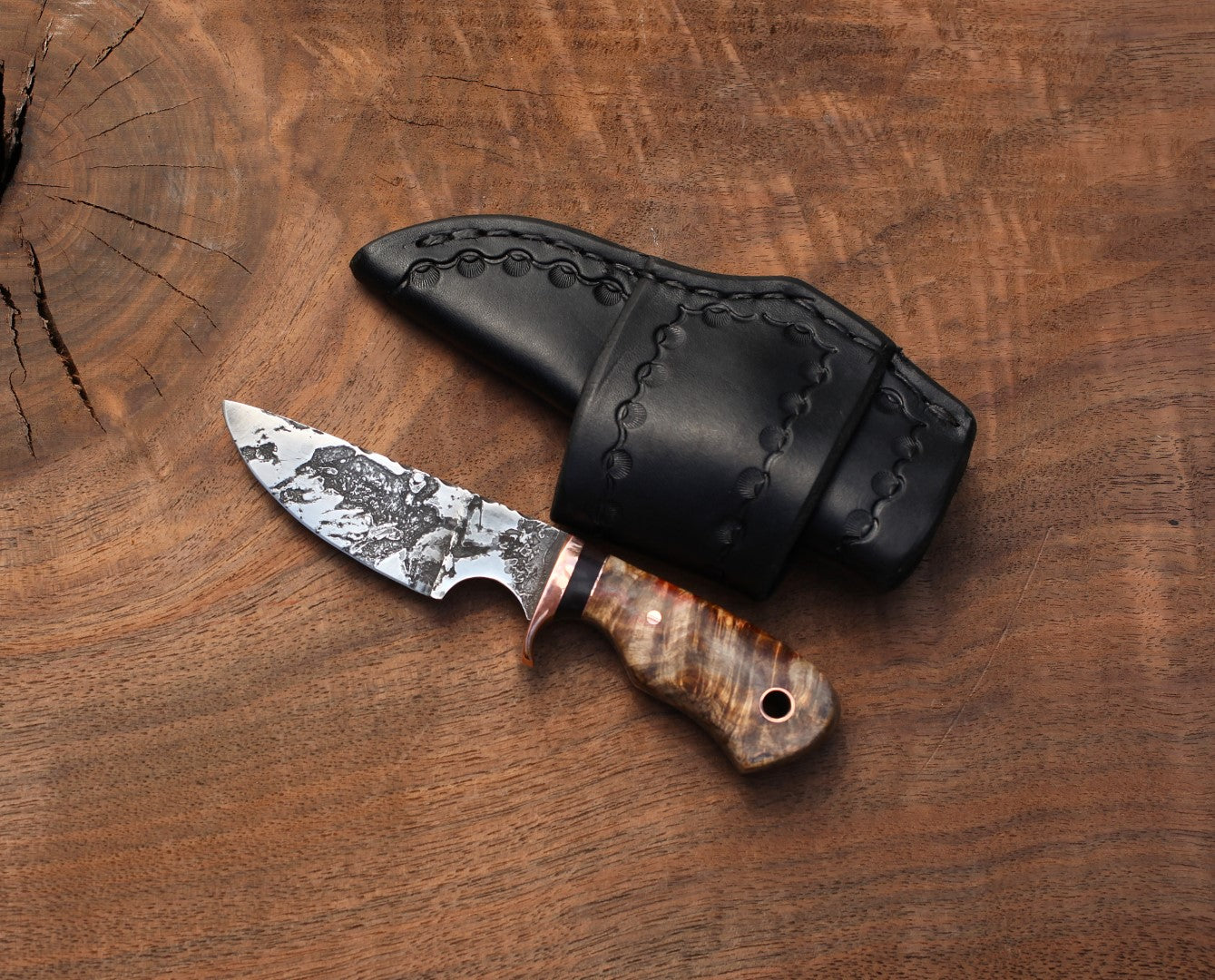 Little Guy utility, EDC - box elder burl