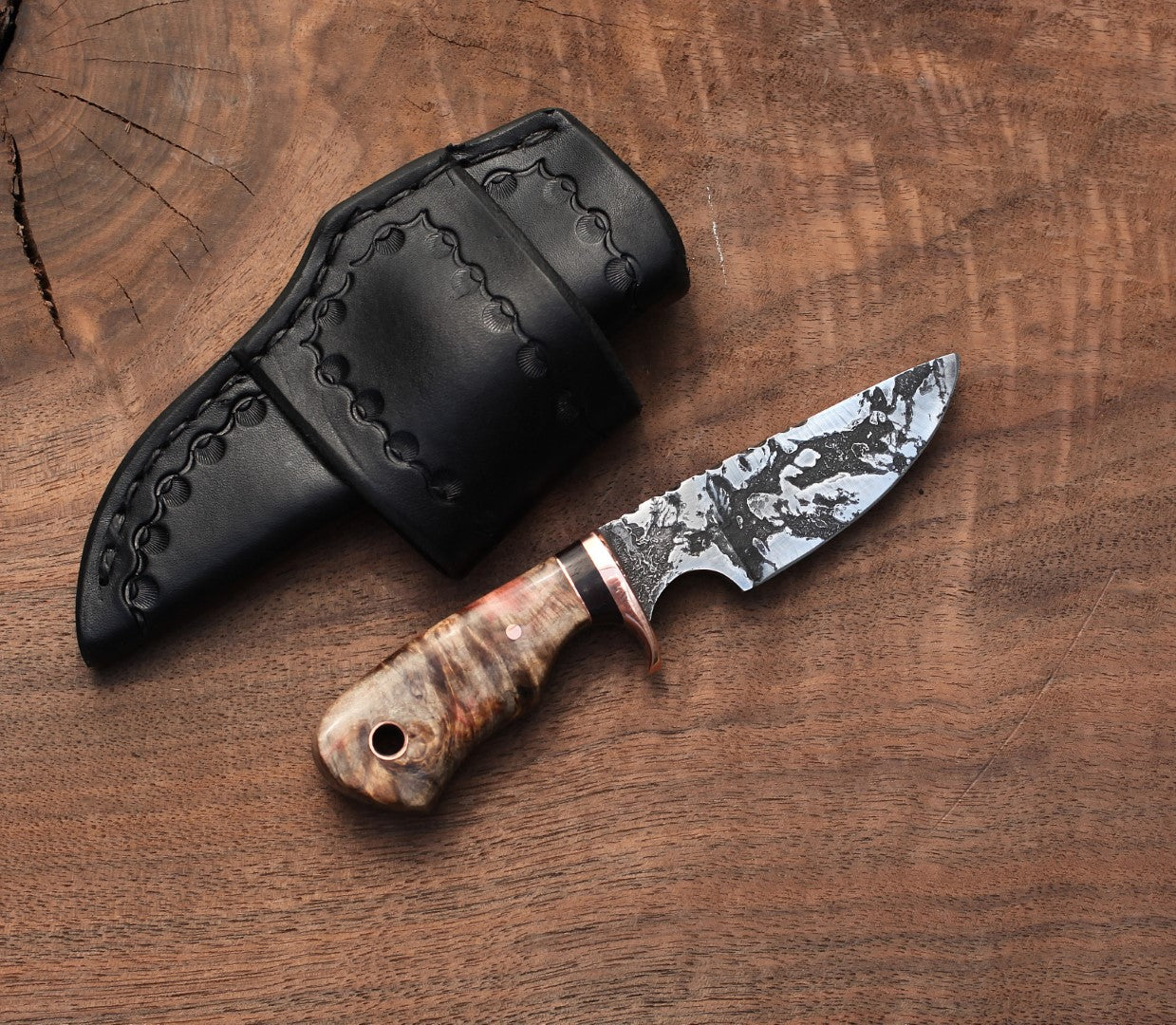 Little Guy utility, EDC - box elder burl