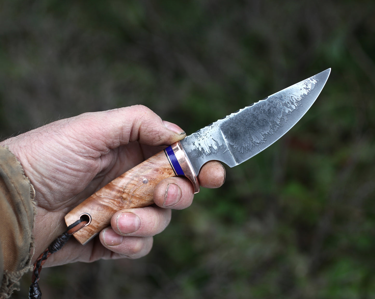 Custom EDC, utility/hunting knife, figured maple
