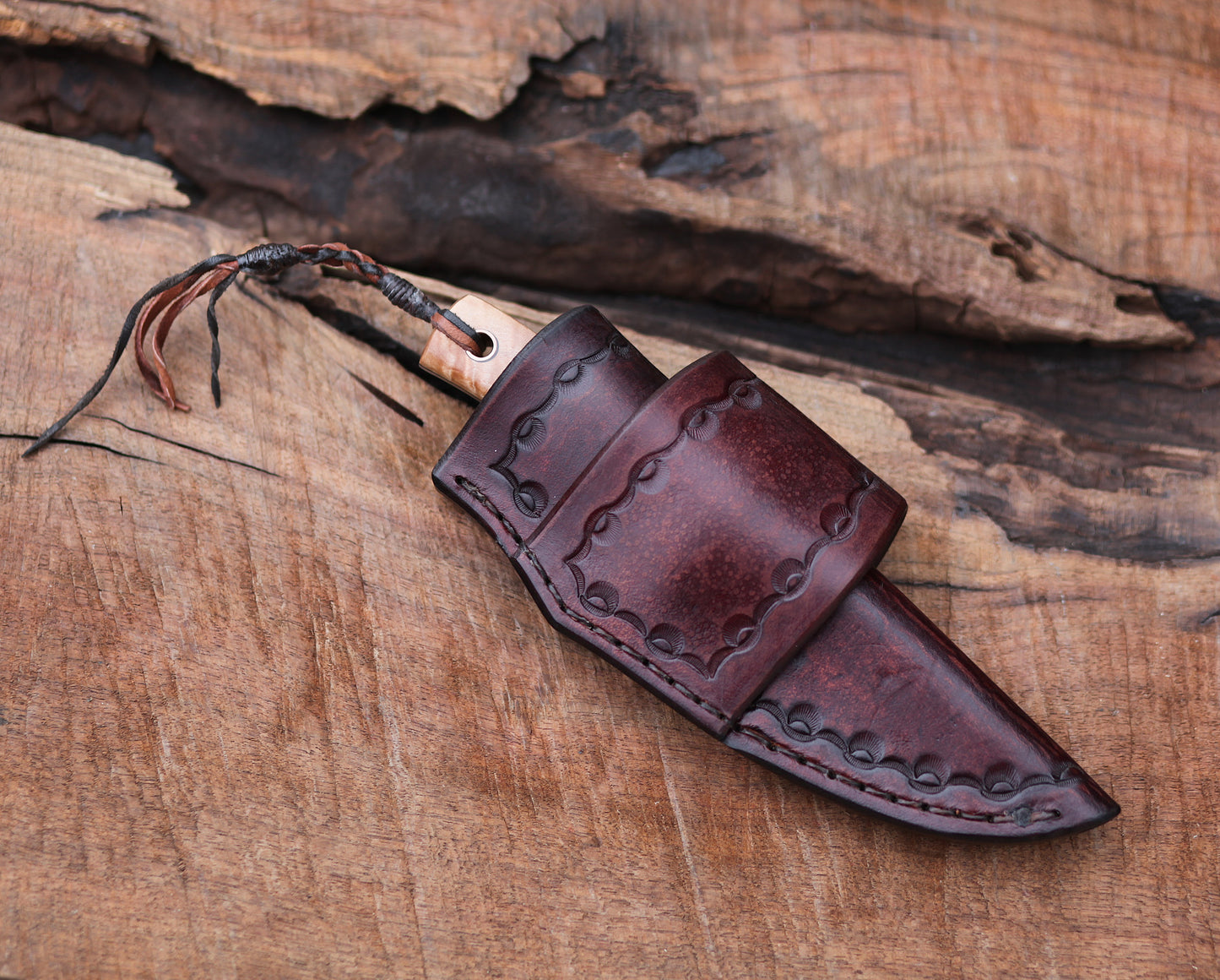 Custom EDC, utility/hunting knife, figured maple