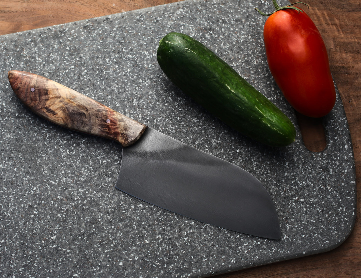 5.75 inch Camp Chef knife, box elder burl