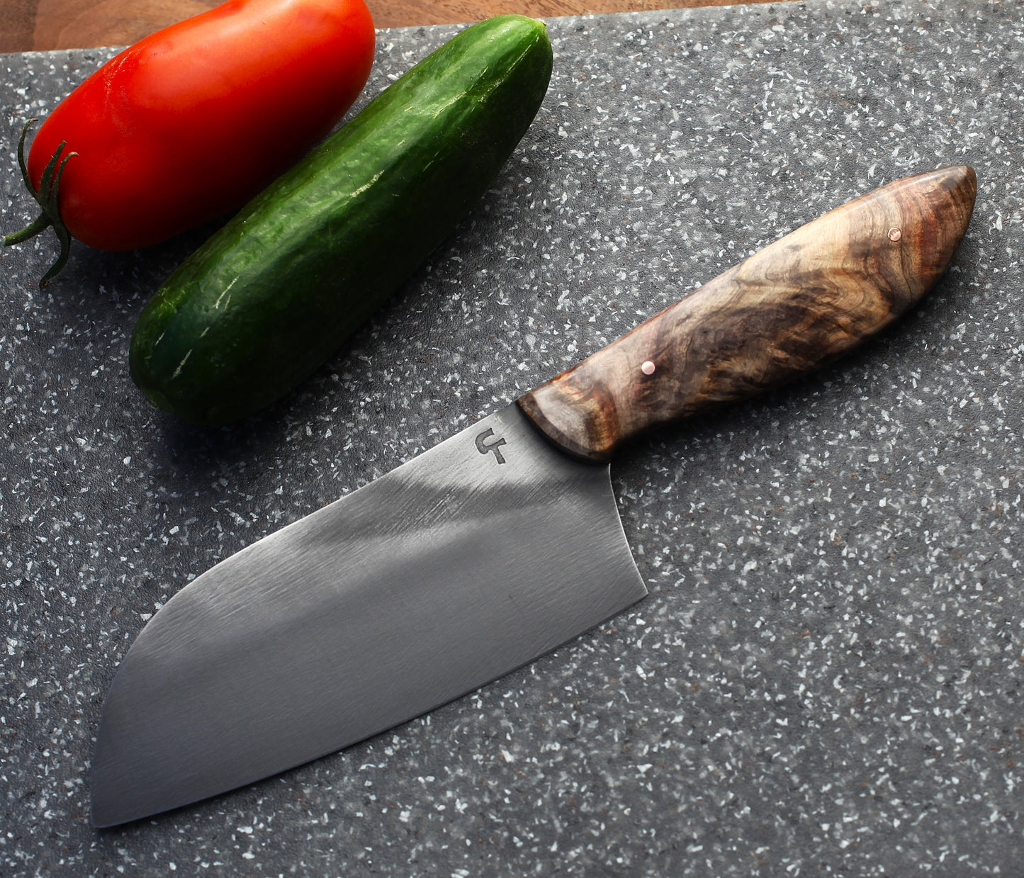 5.75 inch Camp Chef knife, box elder burl